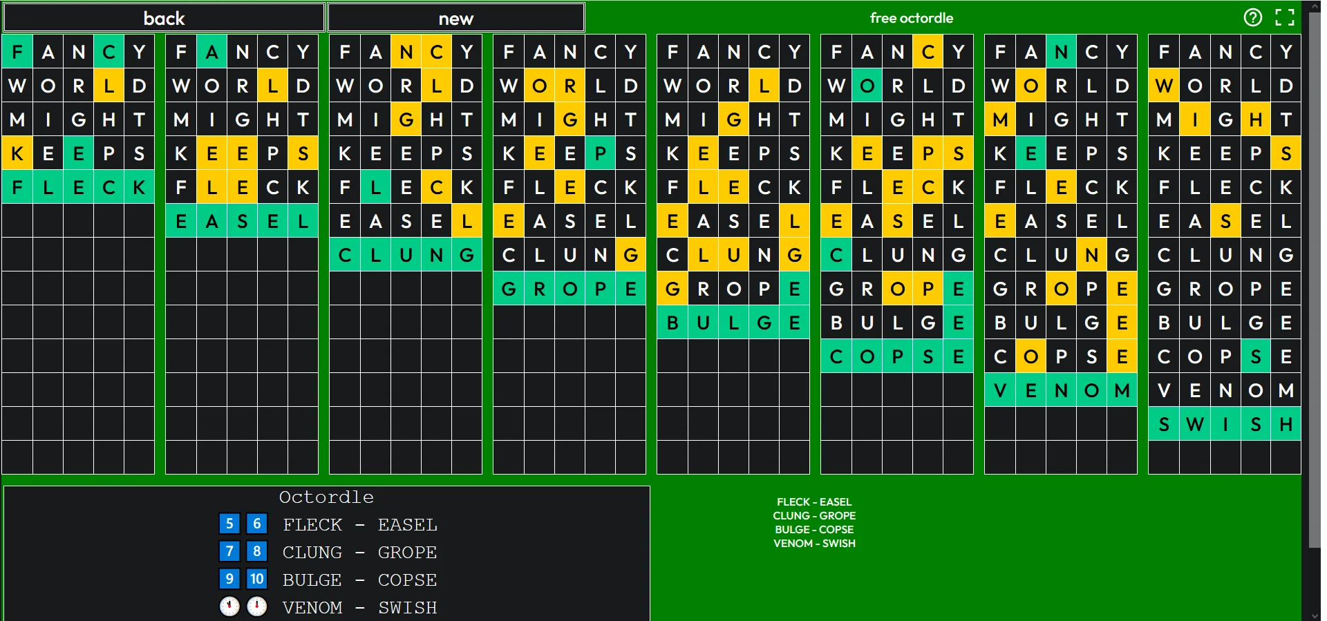 Octordle Answer 12 March 2025