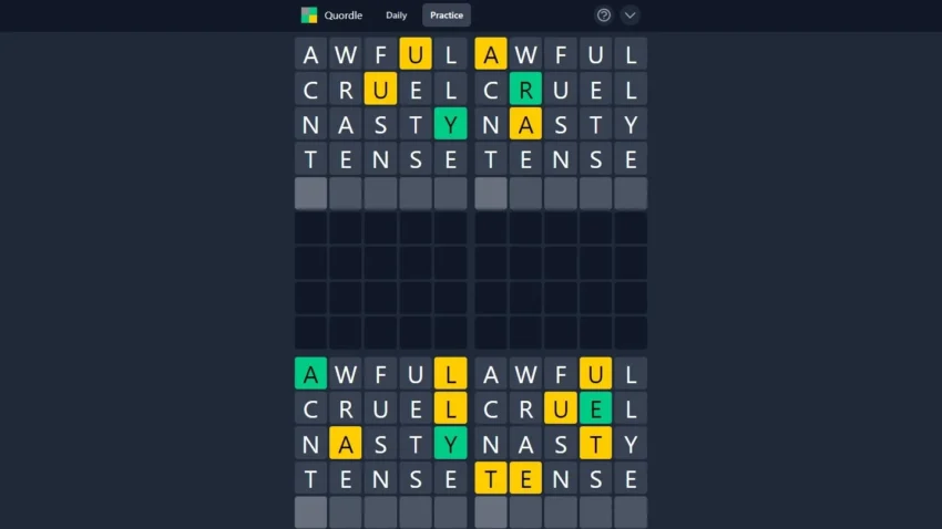 Quordle Answer Today 23 April 2025